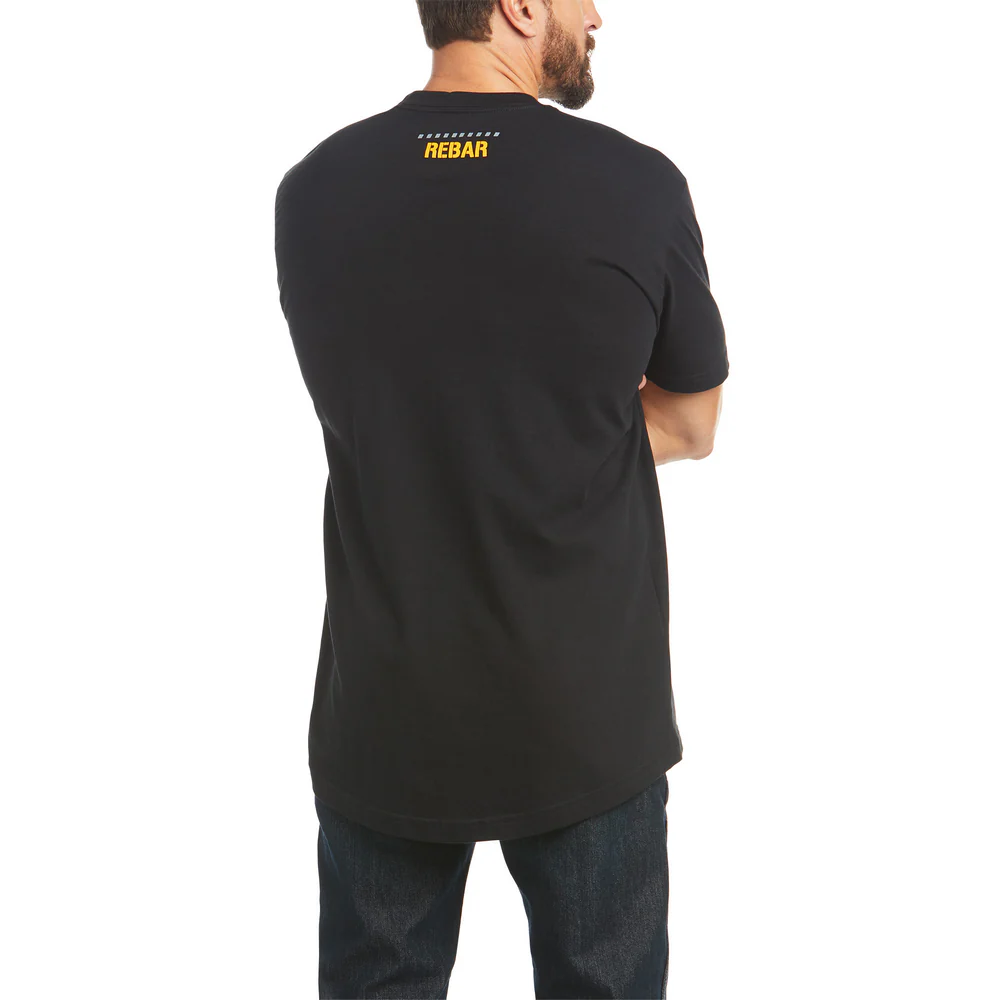 REBAR COTTON STRONG REINFORCED SHORT-SLEEVE TEE - 001-Black | Ariat 10035398 - Image 2