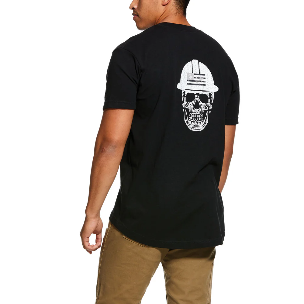 REBAR COTTON STRONG ROUGHNECK GRAPHIC SHORT SLEEVE T-SHIRT - 001-Black | Ariat 10030299 - Image 2