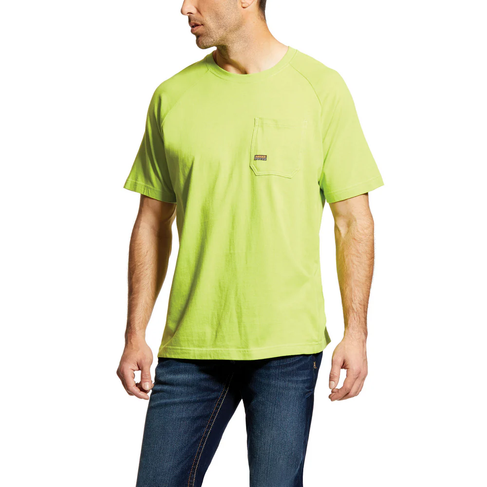 REBAR COTTON STRONG SHORT SLEEVE TOP - 300-Green | Ariat 10025374