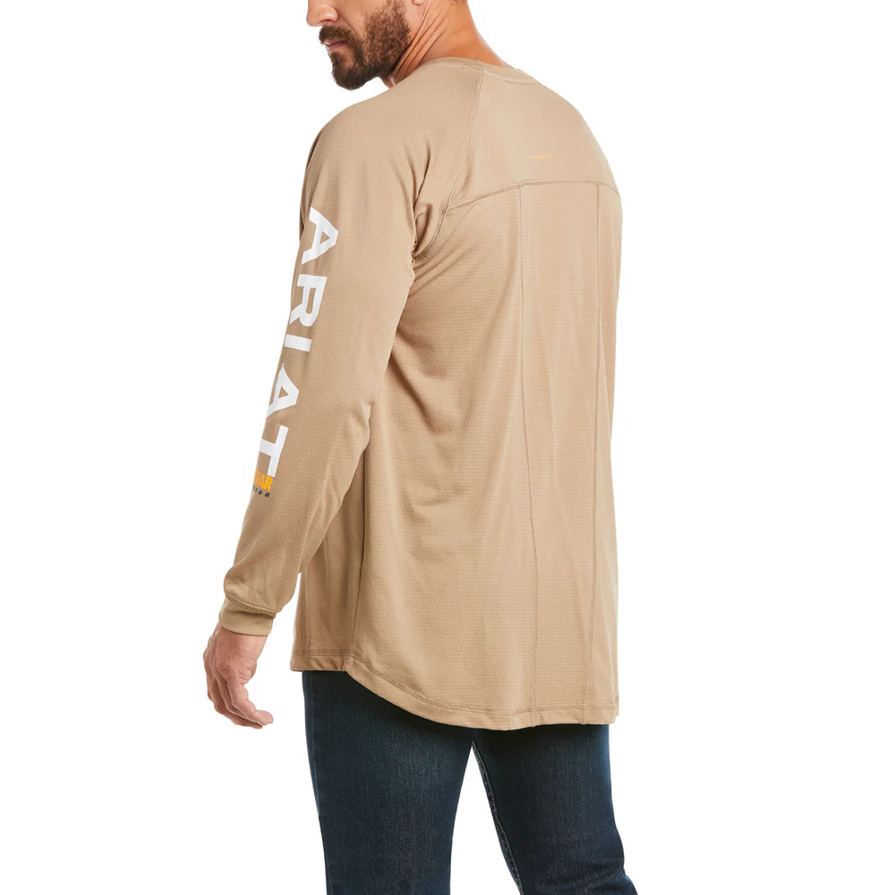 REBAR HEAT FIGHTER LONG-SLEEVE TEE - 250-Beige/Khaki | Ariat 10031030 - Image 2