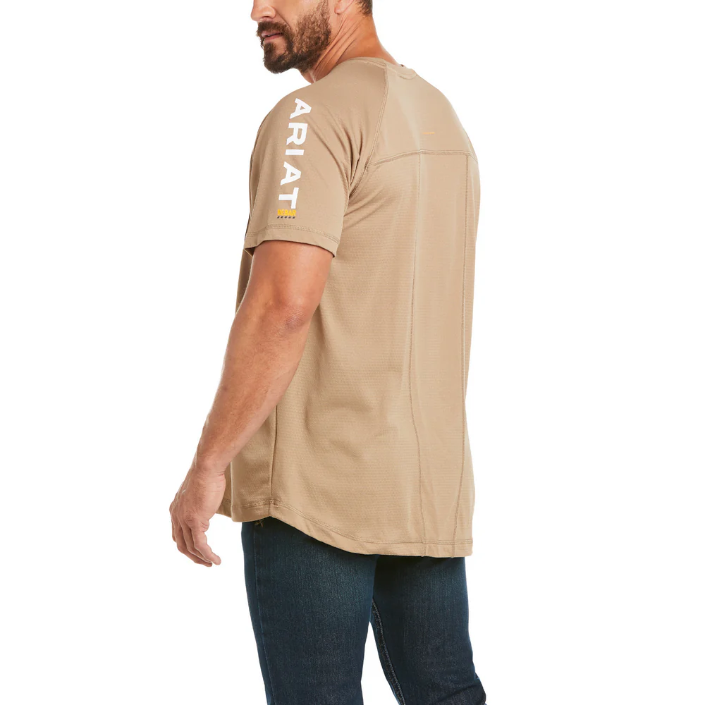 REBAR HEAT FIGHTER SHORT-SLEEVE TEE - 250-Beige/Khaki | Ariat 10031036 - Image 2