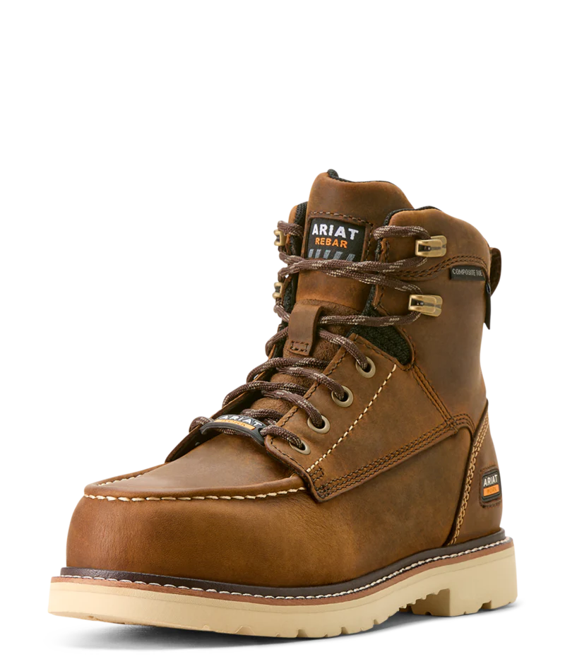Rebar Lift Waterproof Composite Toe Work Boot BRN-Distressed Brown | Ariat 10053821