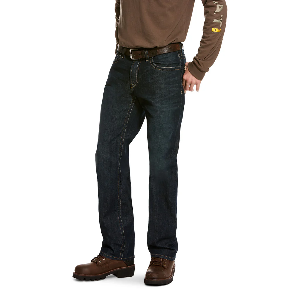 REBAR M4 EDGE STACKABLE STRAIGHT JEAN - 400-Blue | Ariat 10027736