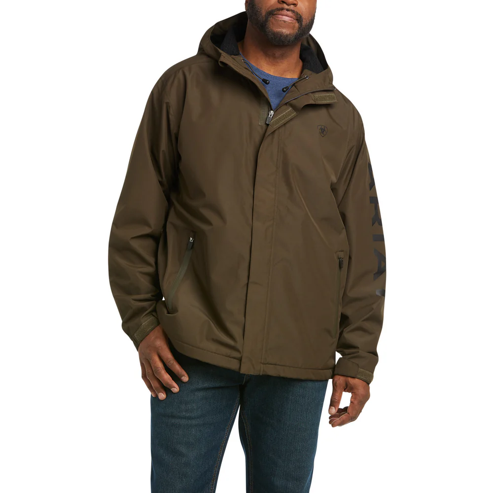 REBAR STORMSHELL LOGO H20 JACKET - 200-Brown | Ariat 10037608
