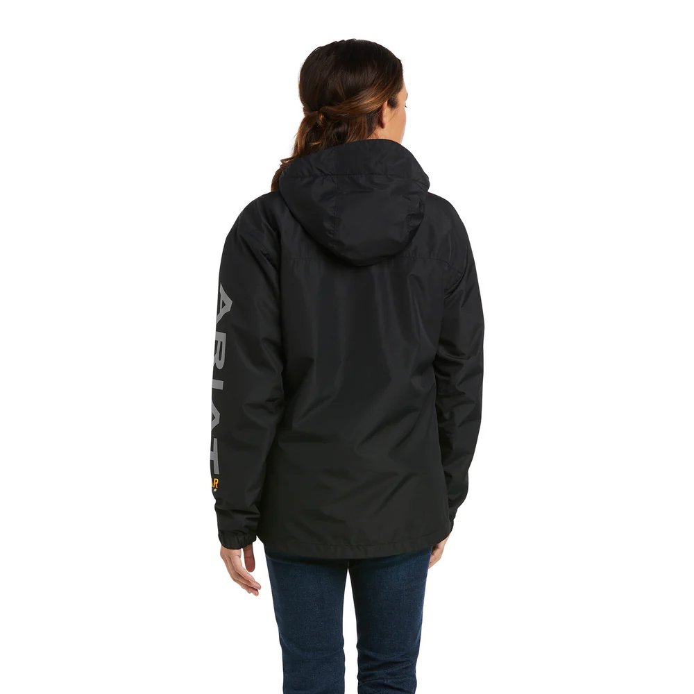 REBAR STORMSHELL LOGO WATERPROOF JACKET - 001-Black | Ariat 10037842 - Image 2