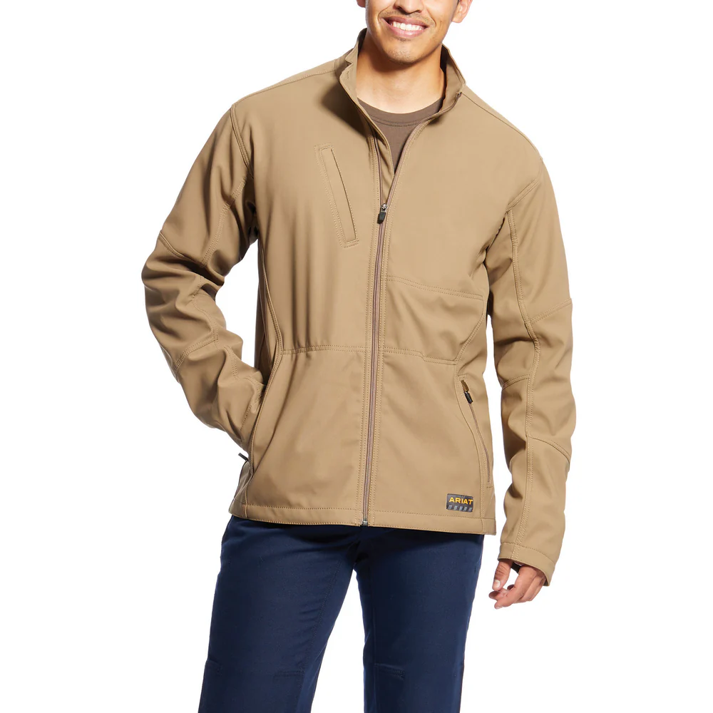 REBAR STRETCH CANVAS NYLON SOFTSHELL JACKET - 250-Beige/Khaki | Ariat 10023903