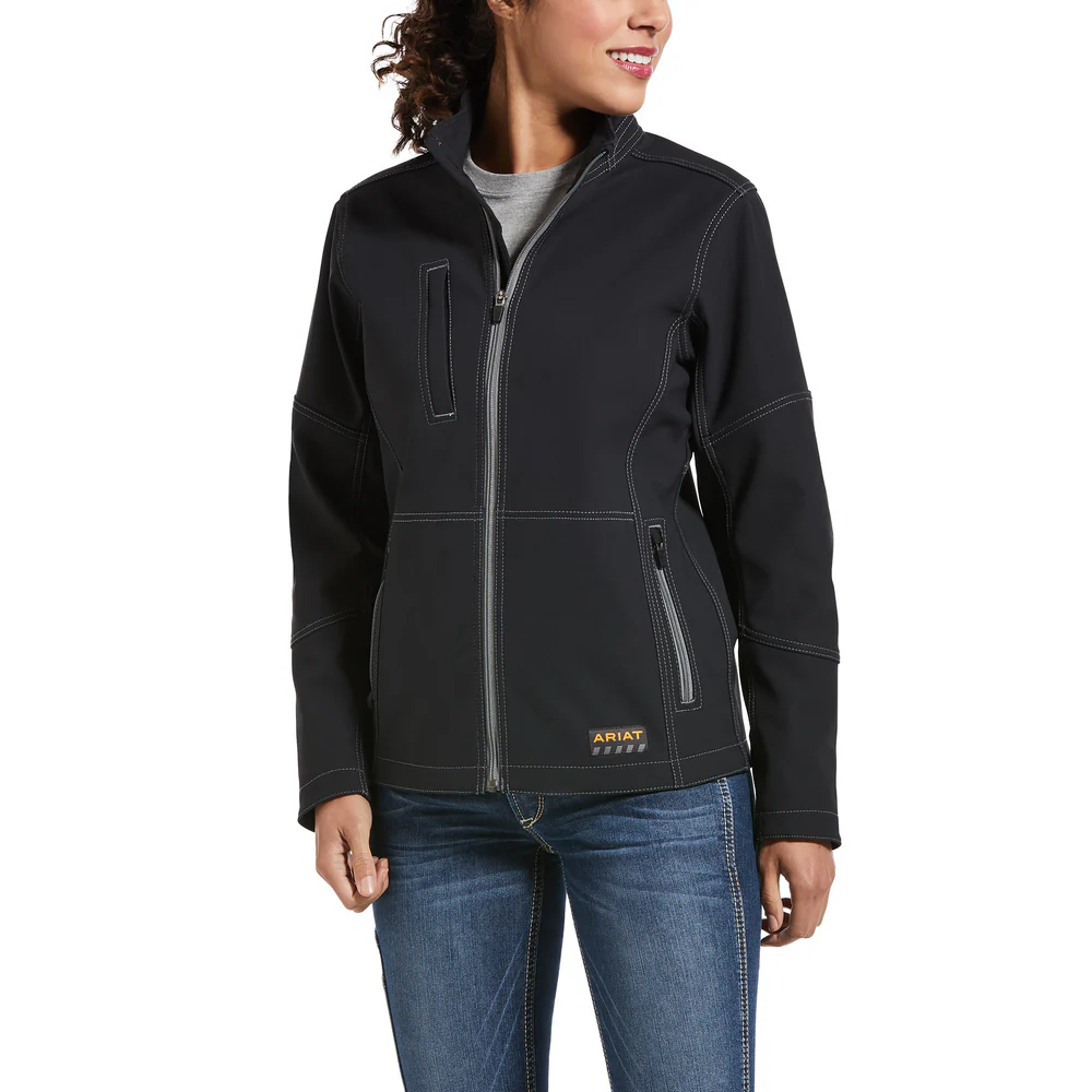 REBAR STRETCH CANVAS SOFTSHELL JACKET - 001-Black | Ariat 10032915