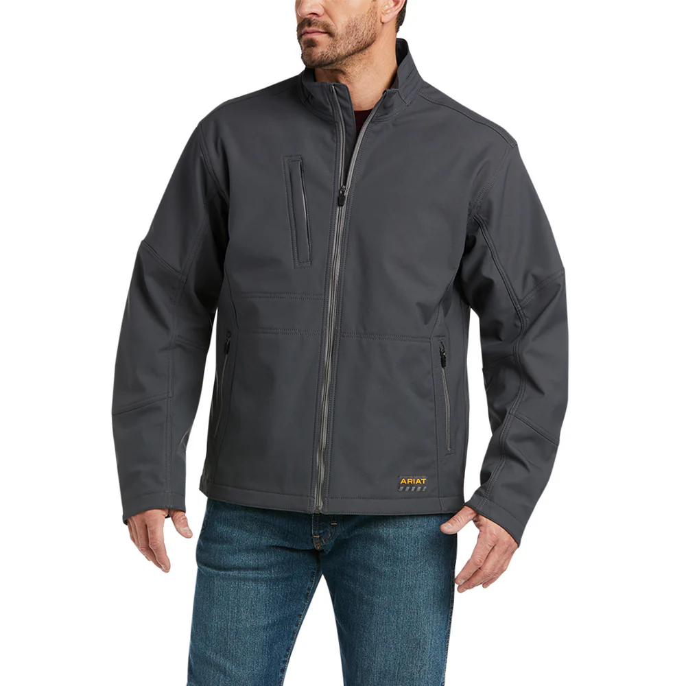REBAR STRETCH-CANVAS SOFTSHELL JACKET - 020-Gray | Ariat 10037632