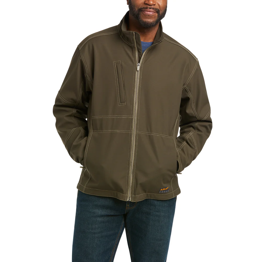 REBAR STRETCH CANVAS SOFTSHELL JACKET - 200-Brown | Ariat 10037633