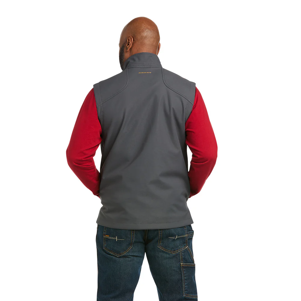 REBAR STRETCH CANVAS SOFTSHELL VEST - 020-Gray | Ariat 10037634 - Image 2