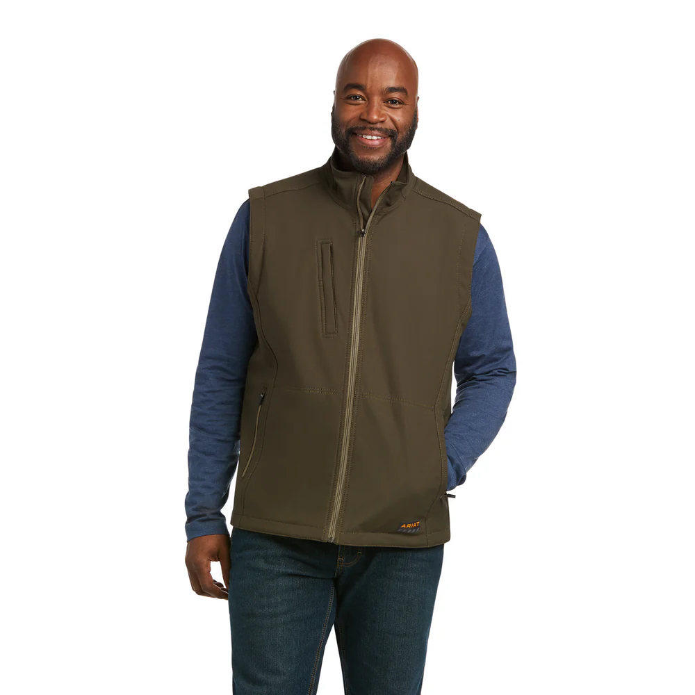 REBAR STRETCH-CANVAS SOFTSHELL VEST - 200-Brown | Ariat 10037635