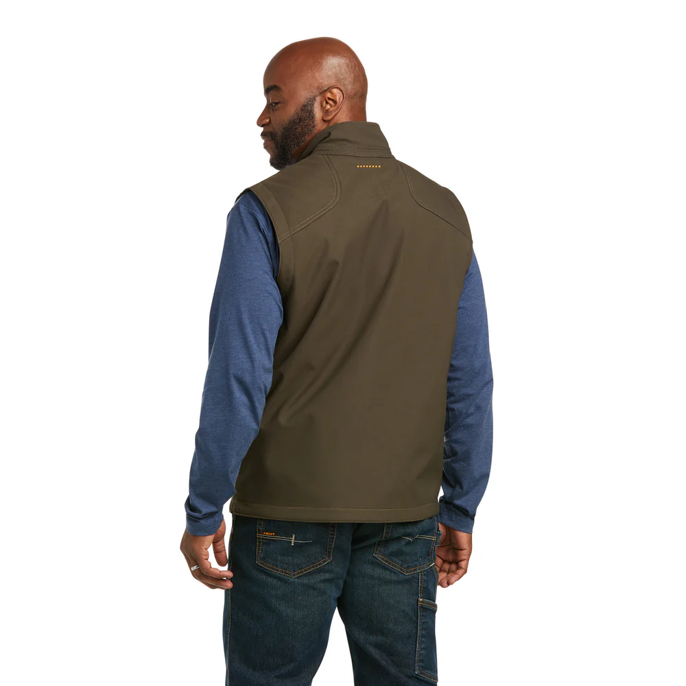 REBAR STRETCH-CANVAS SOFTSHELL VEST - 200-Brown | Ariat 10037635 - Image 2
