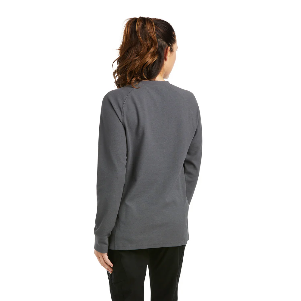REBAR THERMAL LONG-SLEEVE HENLEY SHIRT - 020-Gray | Ariat 10037503 - Image 2