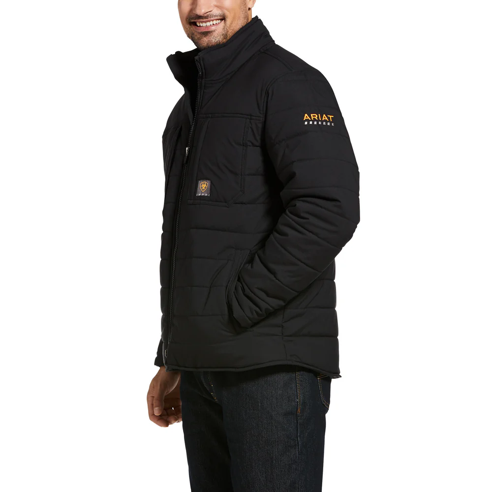 REBAR VALIANT STRETCH CANVAS INSULATED JACKET - 001-Black | Ariat 10032975