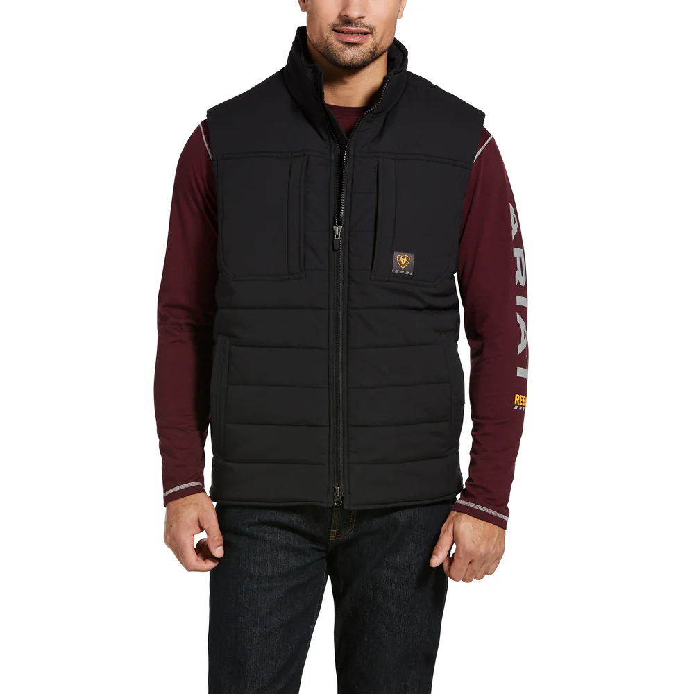 REBAR VALIANT STRETCH CANVAS INSULATED VEST - 001-Black | Ariat 10032903