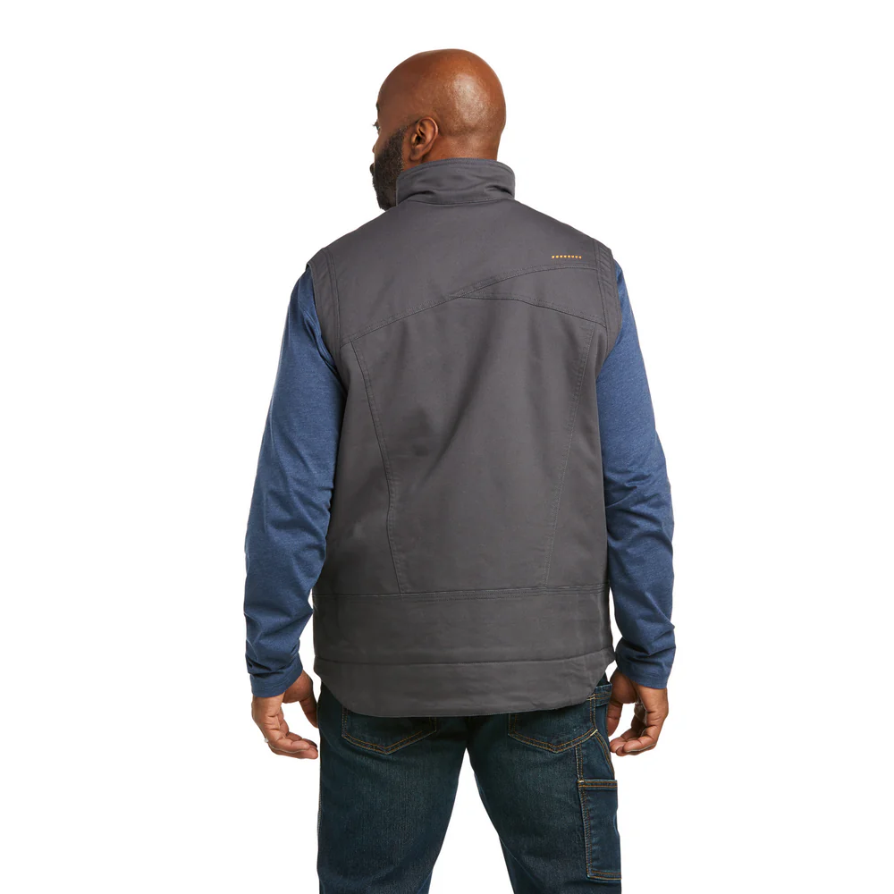 REBAR WASHED DURACANVAS INSULATED VEST - 020-Gray | Ariat 10037385 - Image 2