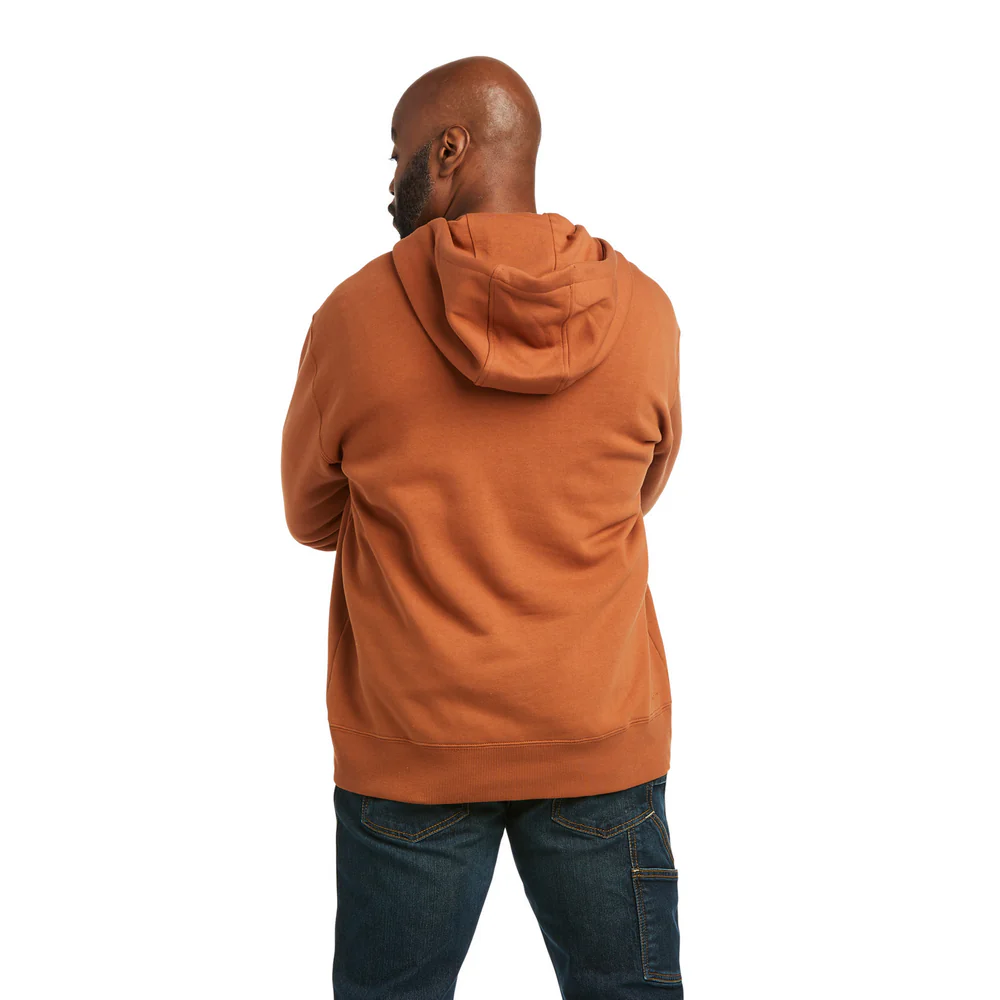 REBAR WORKMAN 1/4 ZIP HOODIE - 200-Brown | Ariat 10037727 - Image 2