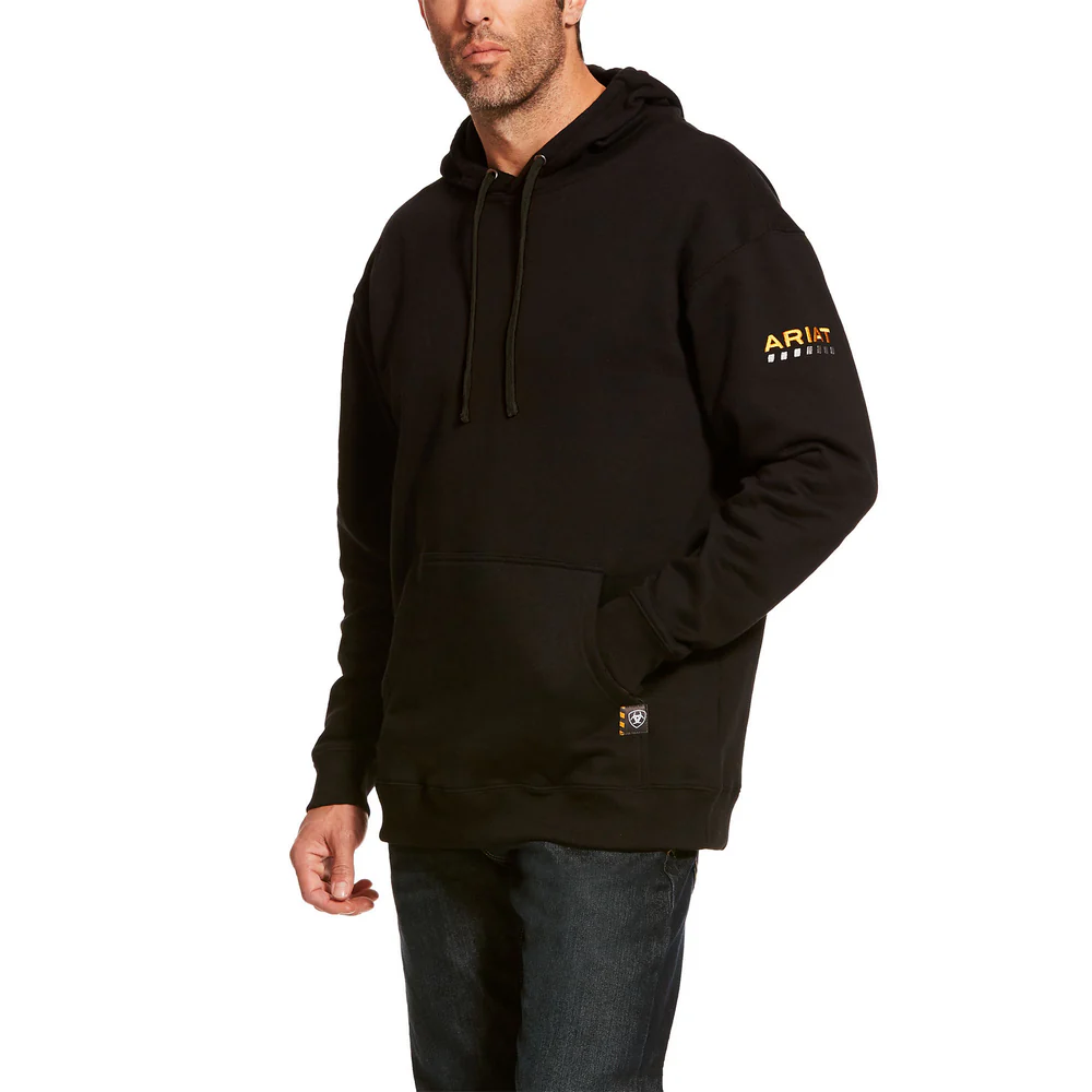 REBAR WORKMAN HOODED SWEATSHIRT - 001-Black | Ariat 10020792