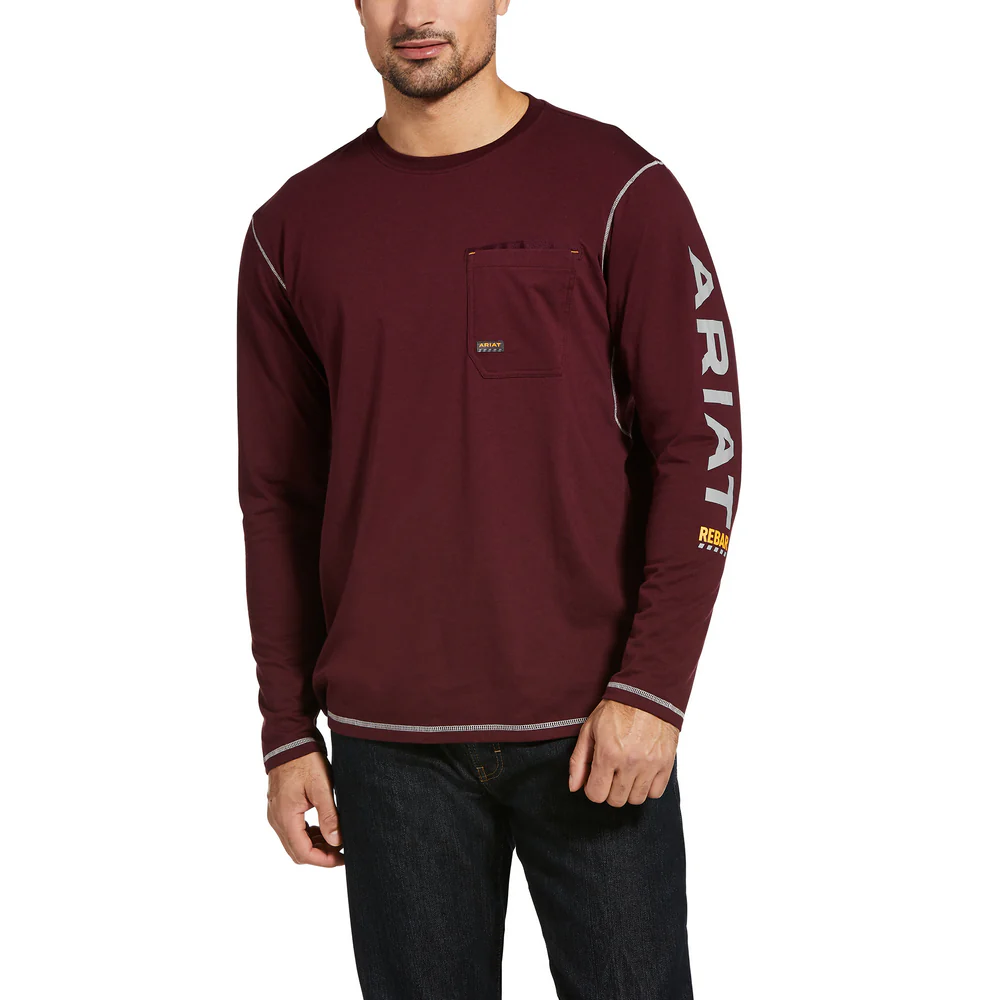 REBAR WORKMAN LOGO LONG-SLEEVE T-SHIRT - 500-Purple | Ariat 10032963