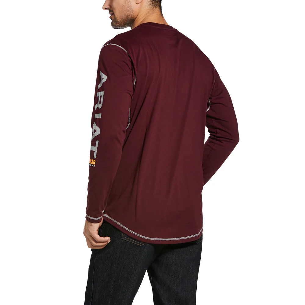 REBAR WORKMAN LOGO LONG-SLEEVE T-SHIRT - 500-Purple | Ariat 10032963 - Image 2