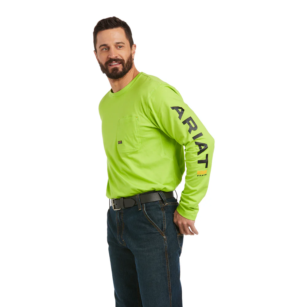 REBAR WORKMAN LOGO LONG-SLEEVE TEE - 011-Heather Grey | Ariat 10037406
