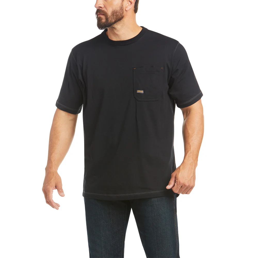 REBAR WORKMAN LOGO SHORT-SLEEVE SHIRT - 001-Black | Ariat 10035402 - Image 2