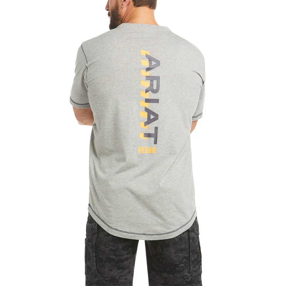 REBAR WORKMAN LOGO SHORT-SLEEVE T-SHIRT - 011-Heather Grey | Ariat 10035400