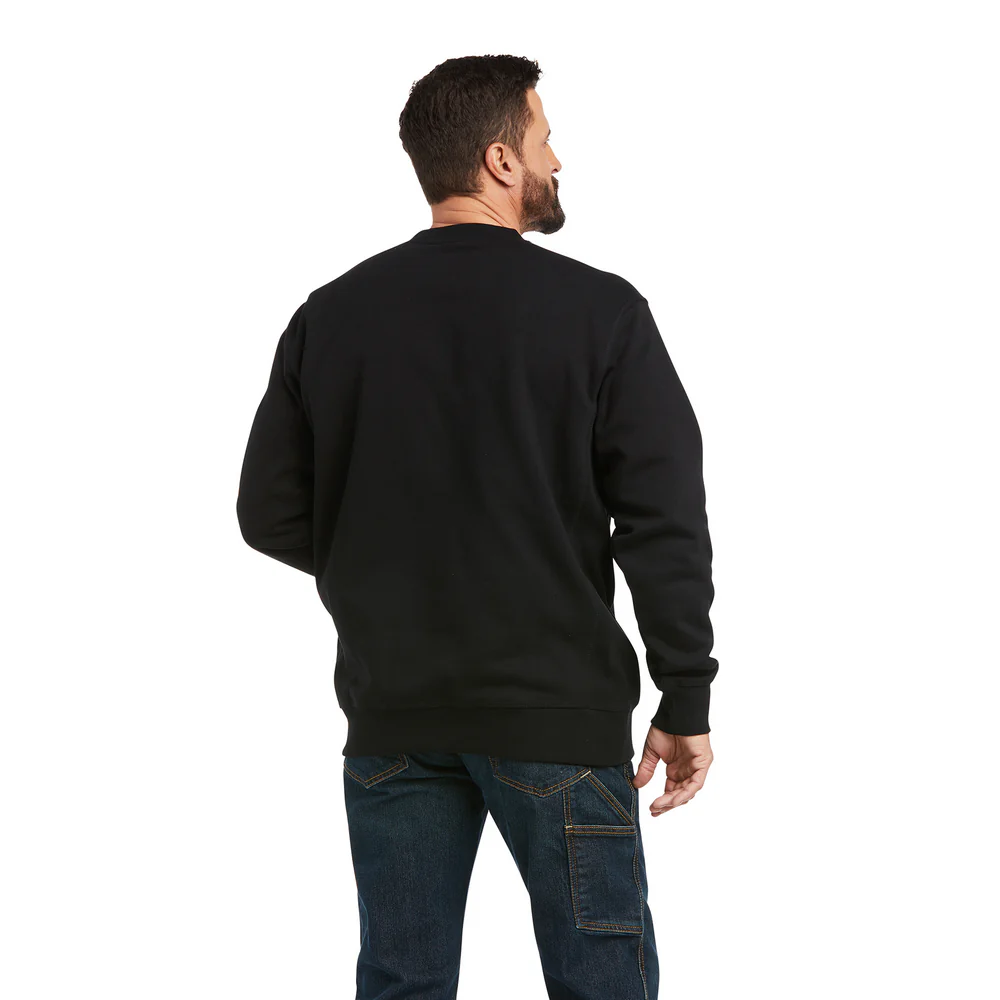REBAR WORKMAN LOGO SWEATSHIRT - 001-Black | Ariat 10037651 - Image 2