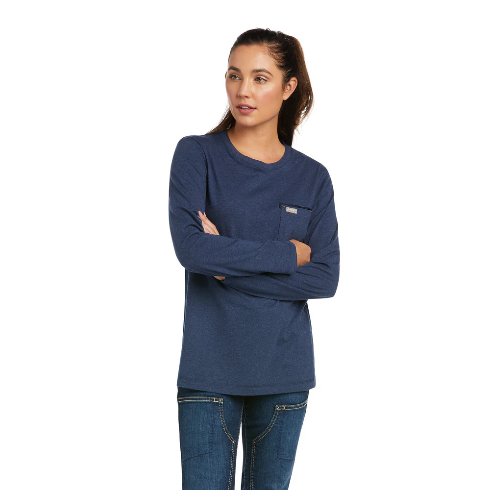 REBAR WORKWOMAN HIGH VOLTAGE LONG-SLEEVE TEE - 400-Blue | Ariat 10037706 - Image 2