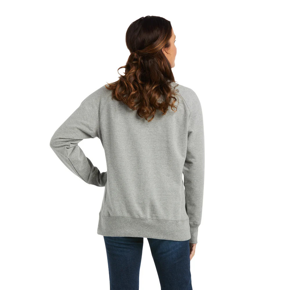 REBAR WORKWOMAN WASHED SWEATSHIRT - 011-Heather Grey | Ariat 10037602 - Image 2