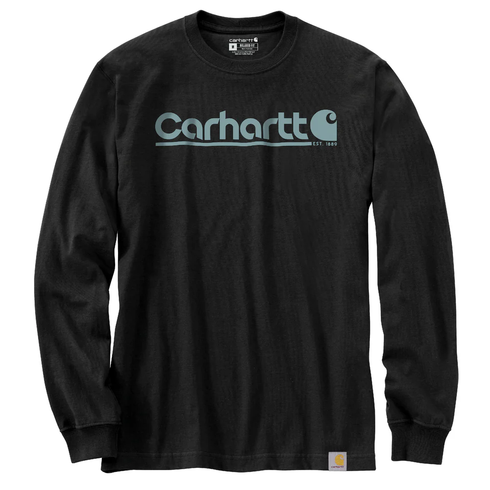 Relaxed Fit Heavyweight Long-Sleeve Logo Graphic T-Shirt - BLK-Black | Carhartt 106362