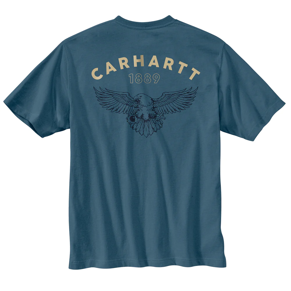 Relaxed Fit Lightweight Short-Sleeve Eagle Graphic T-Shirt - HK8-Storm Blue | Carhartt 107211
