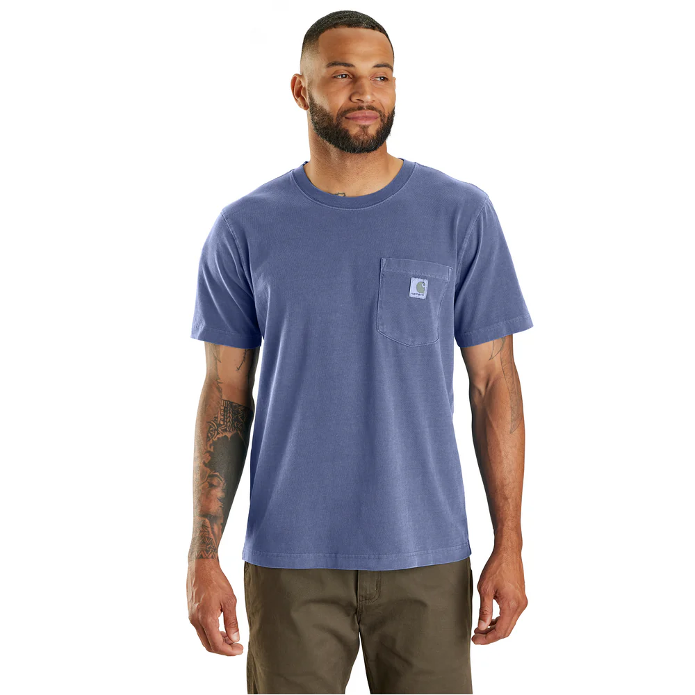 Relaxed Fit Lightweight Short-Sleeve Garment Dyed Pocket T-Shirt - HO2-Lunar Blue | Carhartt 106252