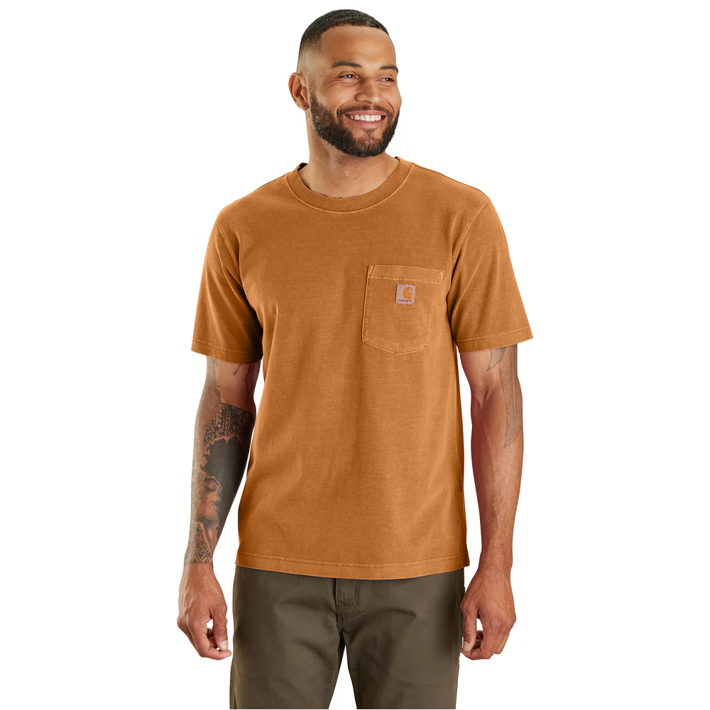 Relaxed Fit Lightweight Short-Sleeve Garment Dyed Pocket T-Shirt - RD1-Spice Red | Carhartt 106252