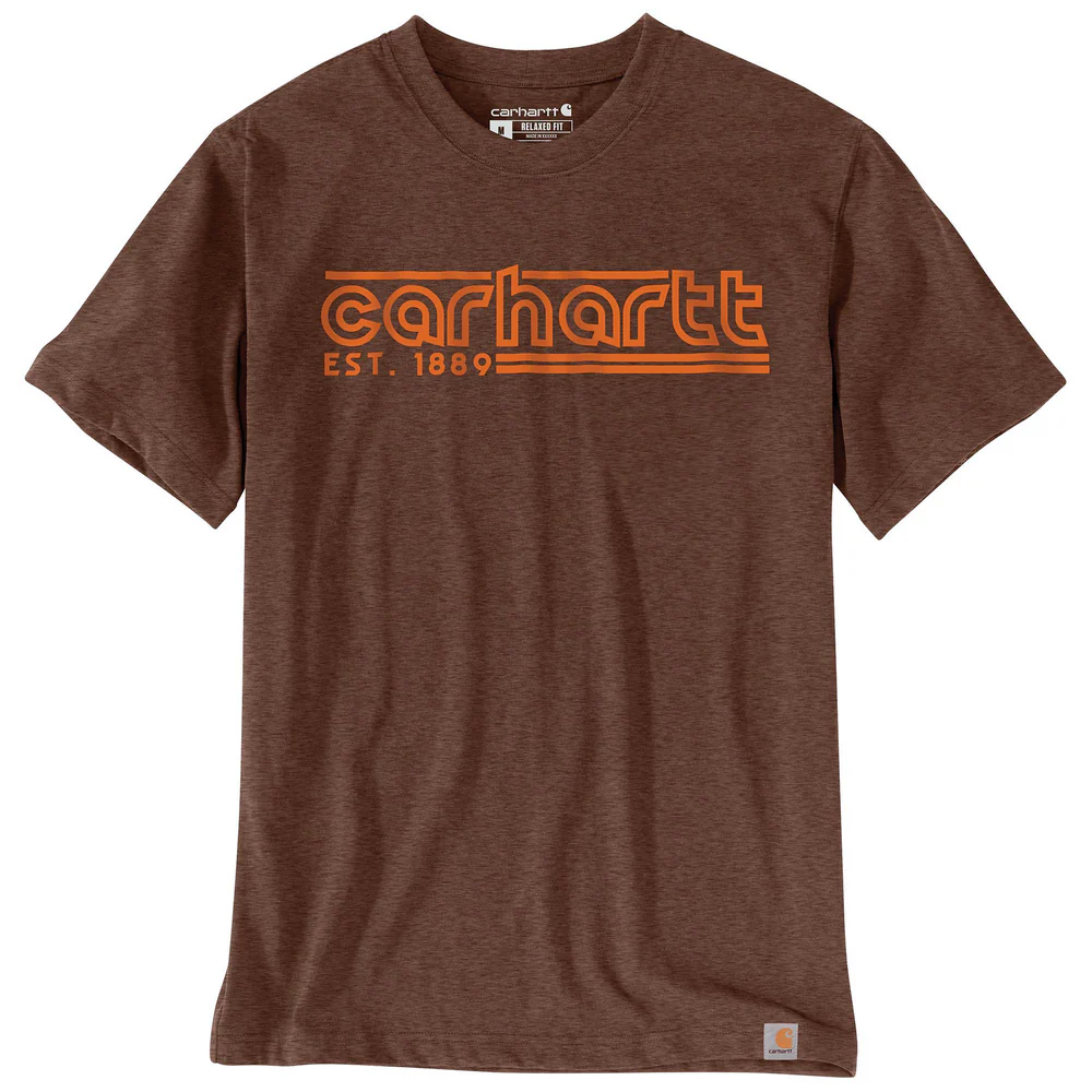 Relaxed Fit Lightweight Short-Sleeve Logo Graphic T-Shirt - B86-Mocha Heather | Carhartt 106538