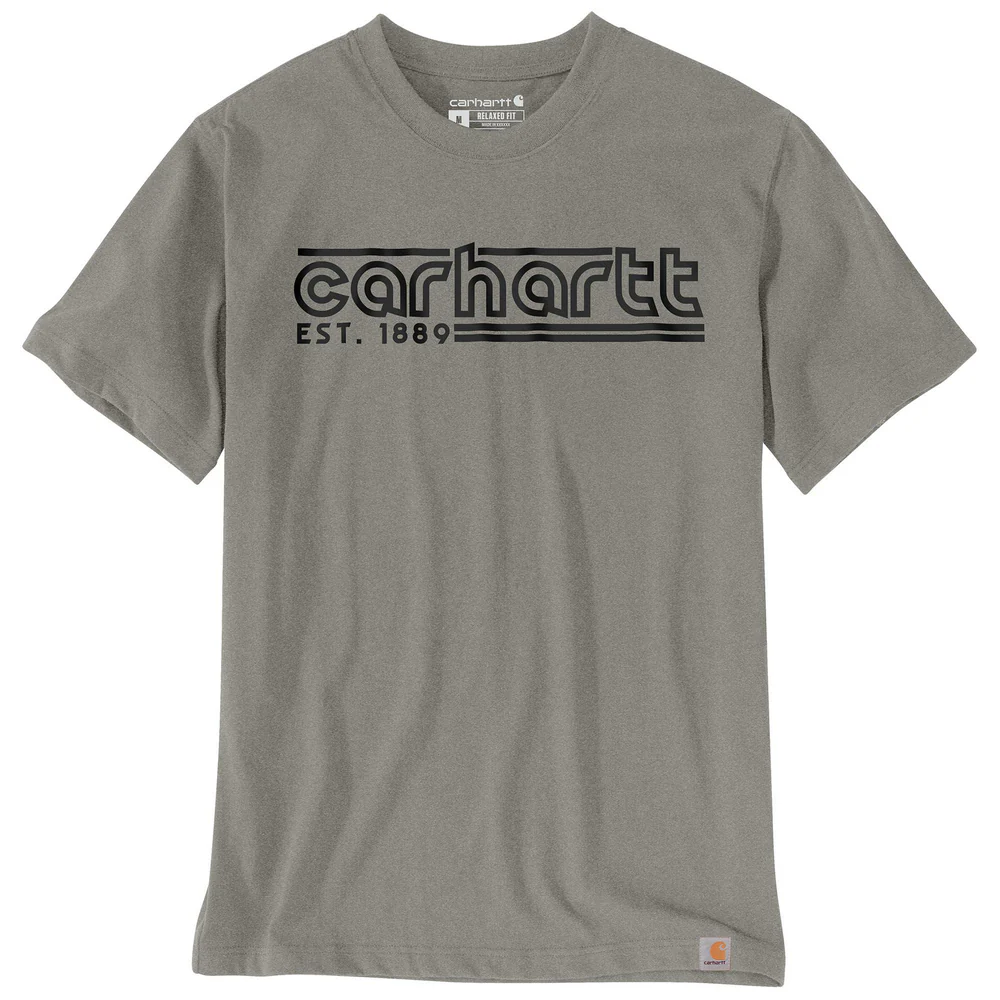 Relaxed Fit Lightweight Short-Sleeve Logo Graphic T-Shirt - E87-Weathered Ash Heather | Carhartt 106538 - Image 2