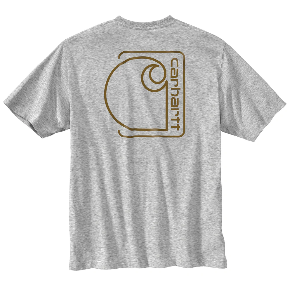 Relaxed Fit Lightweight Short-Sleeve Pocket C Graphic T-Shirt - HGY-Heather Grey | Carhartt 106760