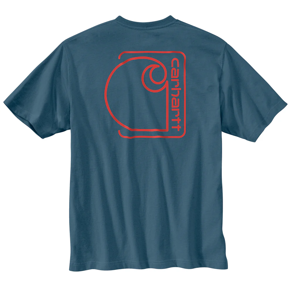 Relaxed Fit Lightweight Short-Sleeve Pocket C Graphic T-Shirt - HK8-Storm Blue | Carhartt 106760