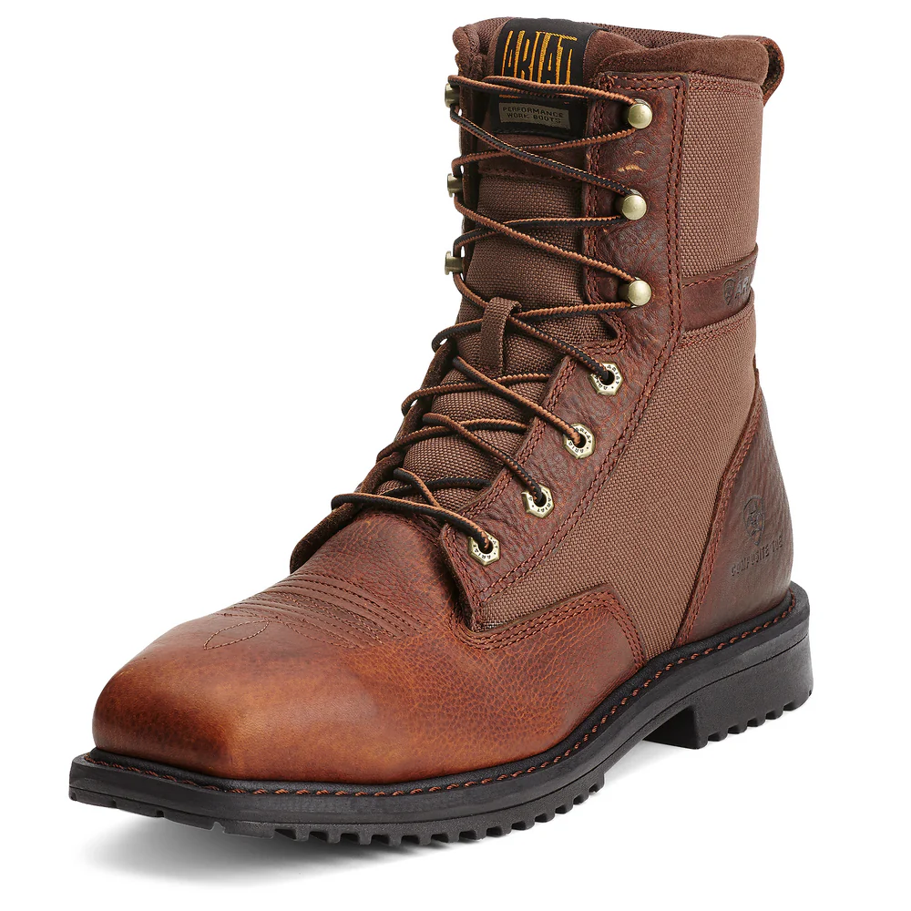 RIGTEK 8-INCH WIDE SQUARE COMPOSITE TOE BOOT - 200-Brown | Ariat 10012927