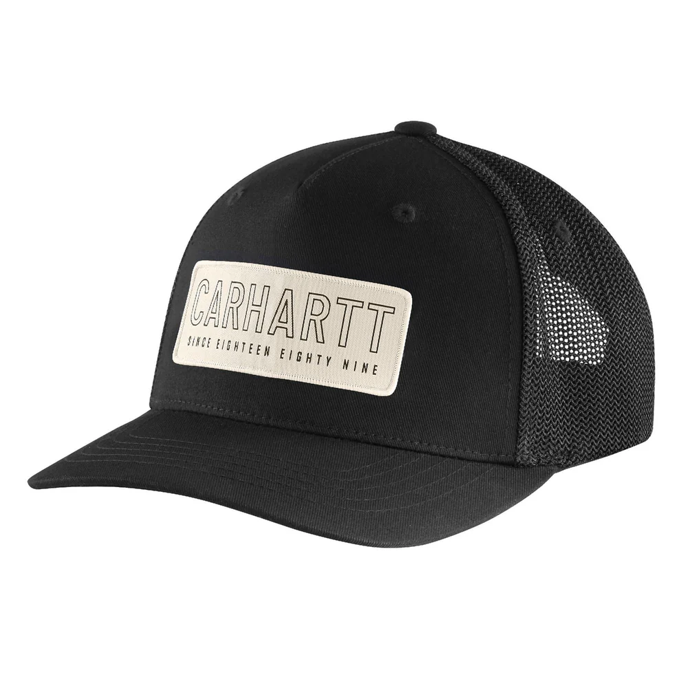 Rugged Flex Canvas Mesh-Back 1889 Patch Cap - N04-Black | Carhartt 106130 - Image 3