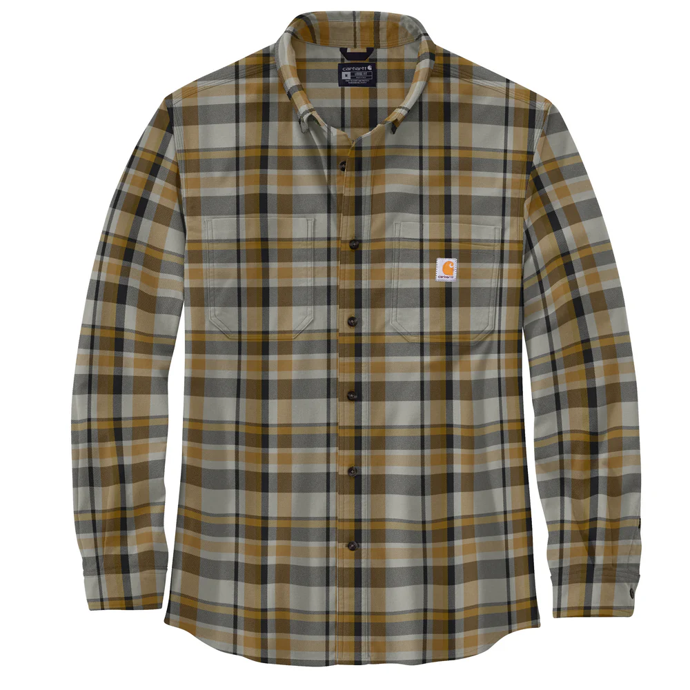 Rugged Flex Relaxed Fit Midweight Flannel Long-Sleeve Plaid Shirt - W03-Malt | Carhartt 106352 - Image 2