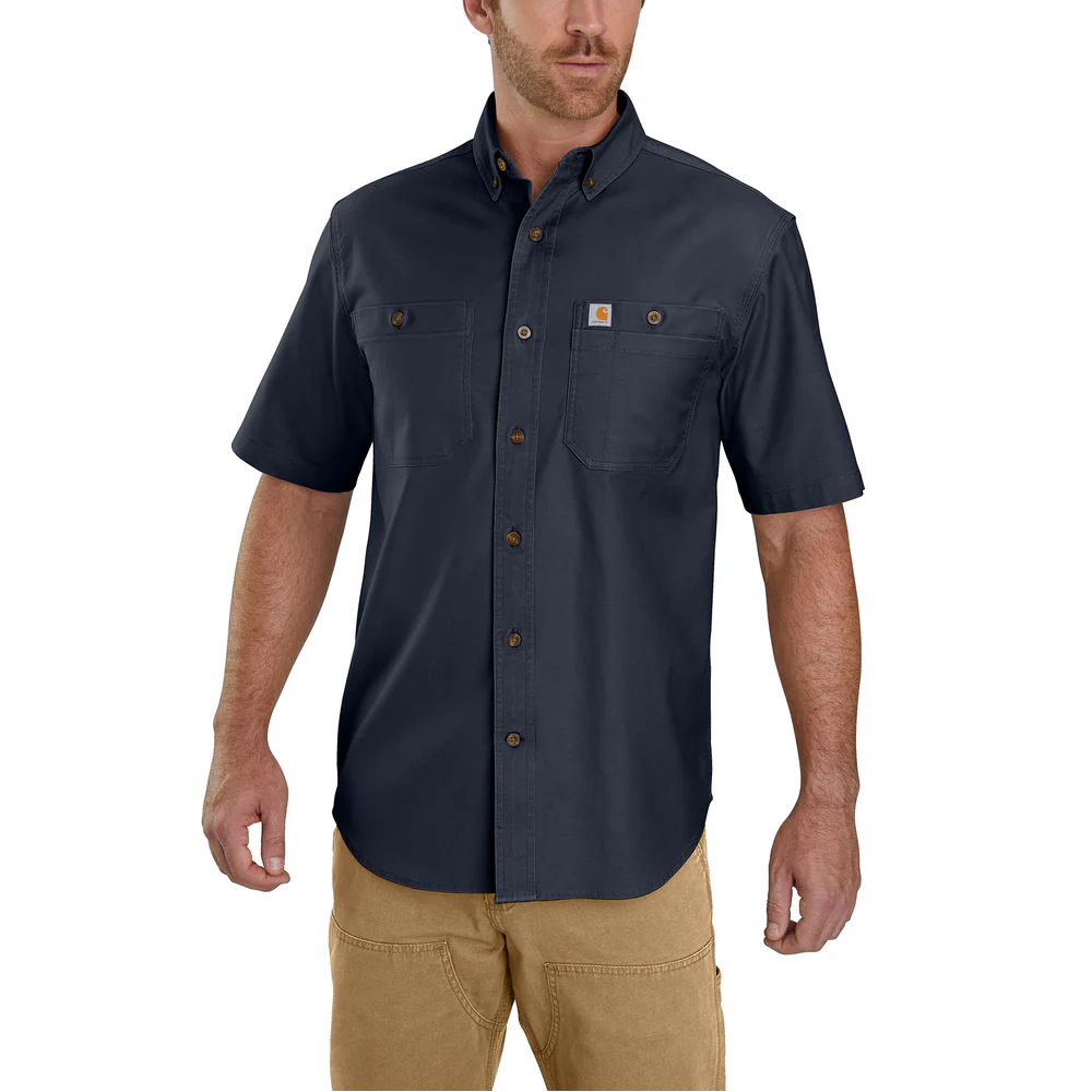 RUGGED FLEX RIGBY SHORT SLEEVE WORK SHIRT - 412-Navy | Carhartt 103555