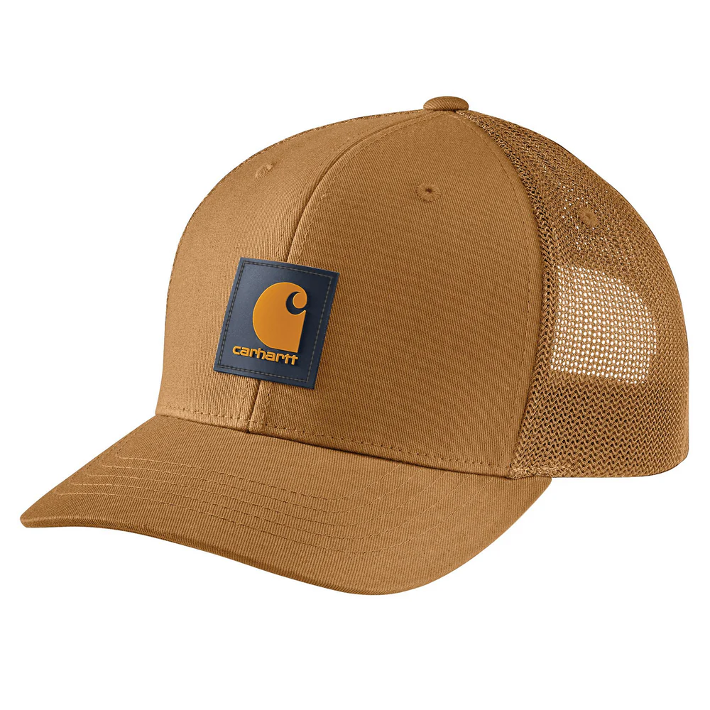 Rugged Flex Twill Mesh-Back Logo Patch Cap - B65-Carhartt Brown/Honeycomb | Carhartt 105216 - Image 2