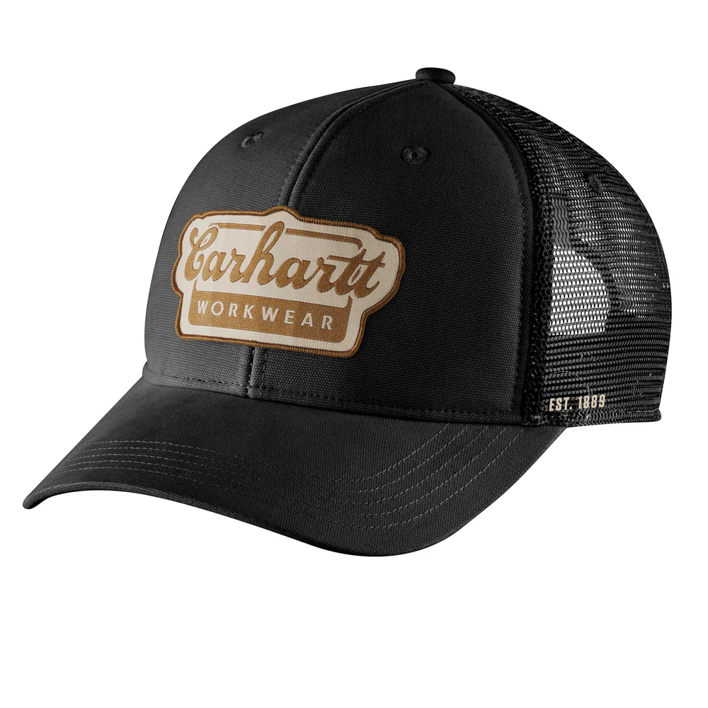 Rugged Flex Twill Mesh-Back Script Patch Cap - N04-Black | Carhartt 106738 - Image 2