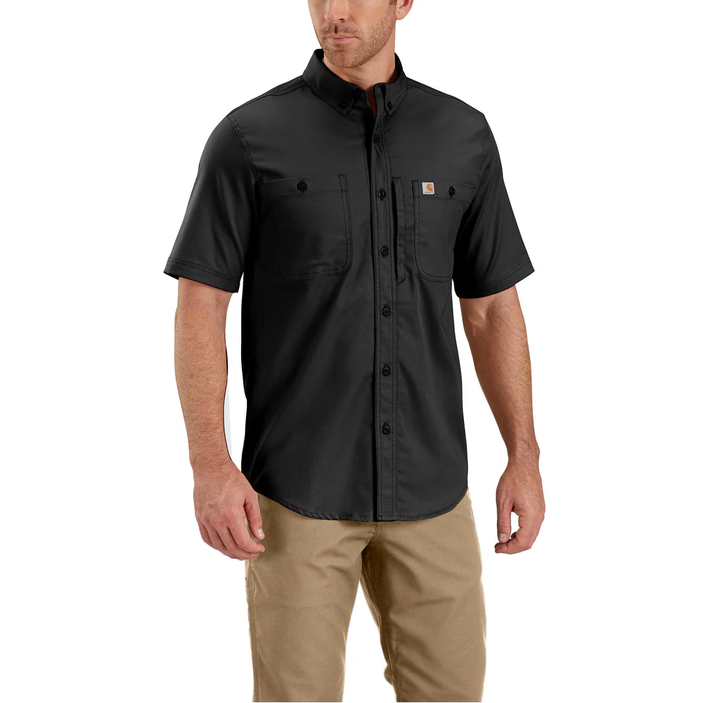 RUGGED PROFESSIONAL™ SERIES Relaxed Fit Canvas Short Sleeve Work Shirt - N04-Black | Carhartt 106688