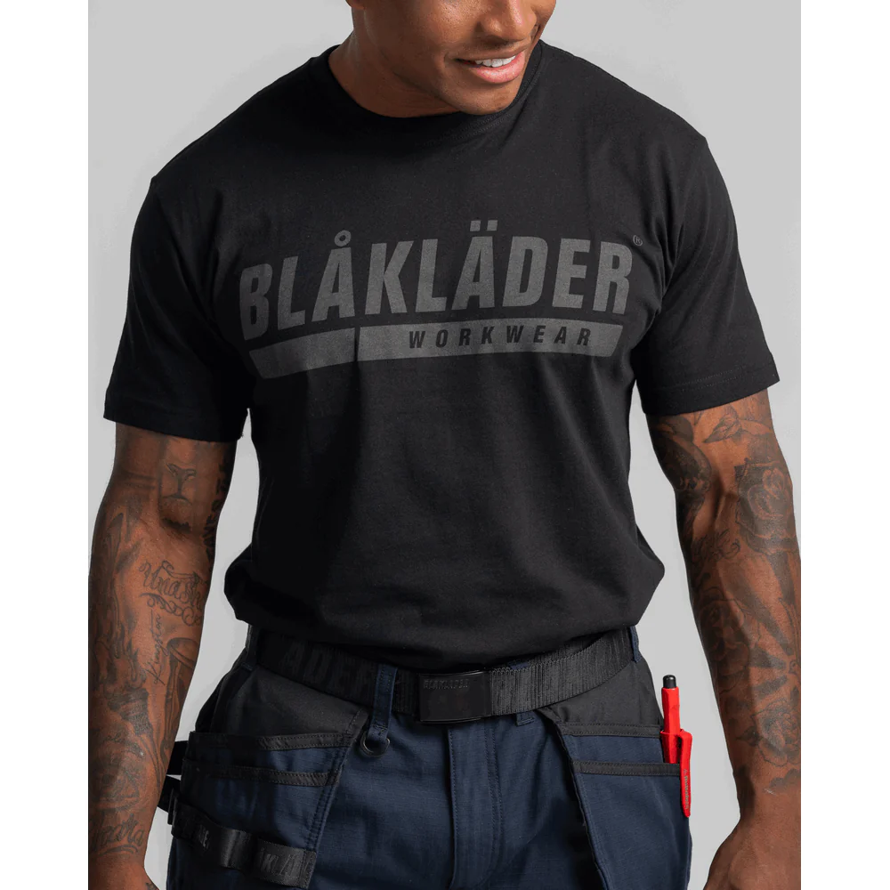 Short Sleeve Branded T-Shirt - 9900-Black | Blaklader 35551042 - Image 6