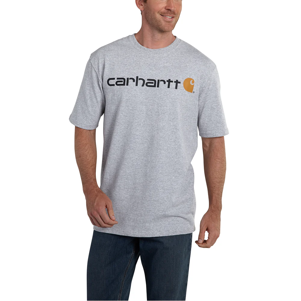 SIGNATURE LOGO SHORT SLEEVE T-SHIRT - HGY-Heather Gray | Carhartt K195