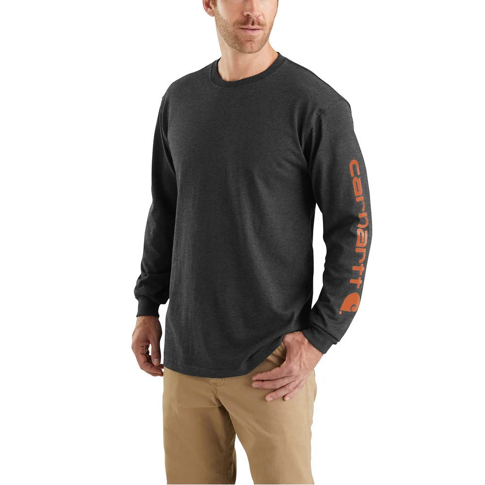 SIGNATURE SLEEVE LOGO LONG SLEEVE T-SHIRT - CRH-Carbon Heather | Carhartt K231