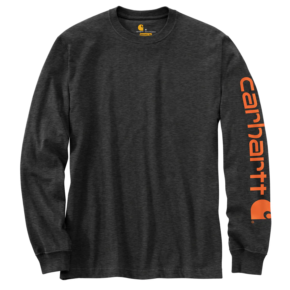 SIGNATURE SLEEVE LOGO LONG SLEEVE T-SHIRT - CRH-Carbon Heather | Carhartt K231 - Image 2