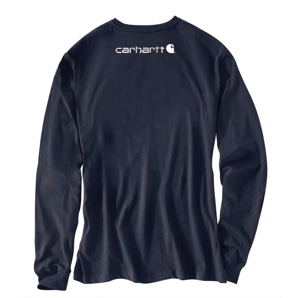 SIGNATURE SLEEVE LOGO LONG SLEEVE T-SHIRT - NVY-Navy | Carhartt K231 - Image 3